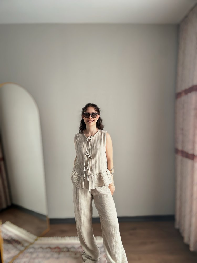 Bej Rengi Müslin Takım