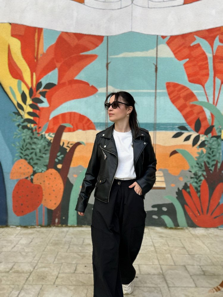 Siyah Pamuklu Rahat Kesim Kargo Pantolon